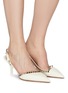 Figure View - Click To Enlarge - VALENTINO GARAVANI - Rockstud leather slingback pumps