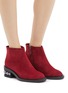 Figure View - Click To Enlarge - NICHOLAS KIRKWOOD - 'Casati' faux pearl heel suede ankle boots