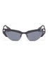 Main View - Click To Enlarge - MIU MIU - Glass crystal acetate brow bar cat eye sunglasses