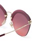 Detail View - Click To Enlarge - MIU MIU - Layered browline rimless angular sunglasses
