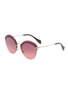 Main View - Click To Enlarge - MIU MIU - Layered browline rimless angular sunglasses