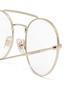 Detail View - Click To Enlarge - MIU MIU - Strass brow bar metal round optical glasses