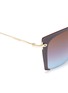 Detail View - Click To Enlarge - MIU MIU - Cutout acetate front metal square sunglasses