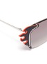 Detail View - Click To Enlarge - PRADA - Flame acetate rim metal angular sunglasses