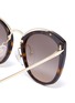 Detail View - Click To Enlarge - PRADA - Cutout tortoiseshell acetate rim metal square sunglasses