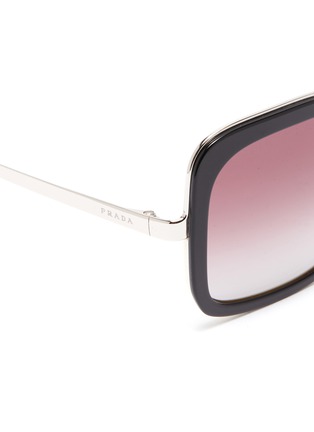 Detail View - Click To Enlarge - PRADA - Acetate rim metal square sunglasses