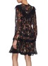 Back View - Click To Enlarge - NEEDLE & THREAD - 'Cosmic Forest' ruffle lace floral print tiered dress