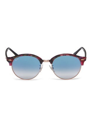 Main View - Click To Enlarge - RAY-BAN - 'Clubround Fleck' metal rim acetate round sunglasses