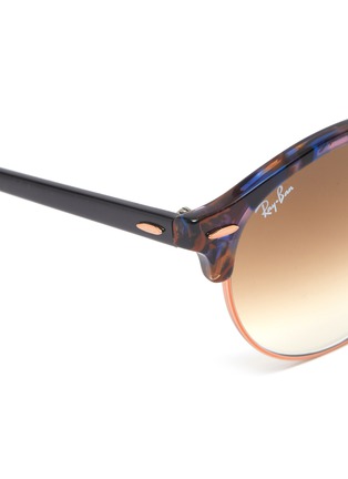 Detail View - Click To Enlarge - RAY-BAN - 'Clubround Fleck' acetate rim metal round sunglasses