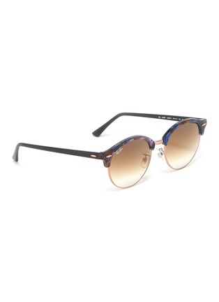Figure View - Click To Enlarge - RAY-BAN - 'Clubround Fleck' acetate rim metal round sunglasses