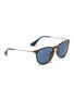 Figure View - Click To Enlarge - RAY-BAN - 'Erika' tortoiseshell acetate front metal round sunglasses