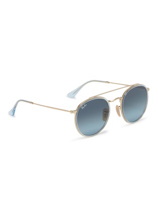 Figure View - Click To Enlarge - RAY-BAN - 'RB3647' metal round aviator sunglasses