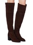 Figure View - Click To Enlarge - AEYDE - 'Kit' panelled suede knee high boots