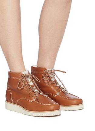 Figure View - Click To Enlarge - VINCE - 'Finley' lambskin shearling platform hiking boots