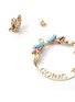 Detail View - Click To Enlarge - ANTON HEUNIS - Detachable glass crystal slogan hoop earrings