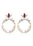 Main View - Click To Enlarge - ANTON HEUNIS - Detachable glass crystal slogan hoop earrings