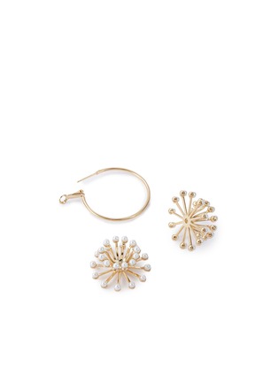 Detail View - Click To Enlarge - ANTON HEUNIS - Detachable flower drop hoop earrings
