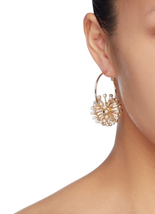 Figure View - Click To Enlarge - ANTON HEUNIS - Detachable flower drop hoop earrings