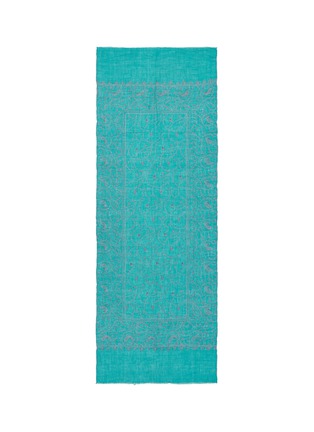 Main View - Click To Enlarge - LANE'S - Frayed botanical embroidered pashmina scarf
