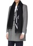 Figure View - Click To Enlarge - VALENTINO GARAVANI - Valentino Garavani Logo jacquard wool-silk scarf