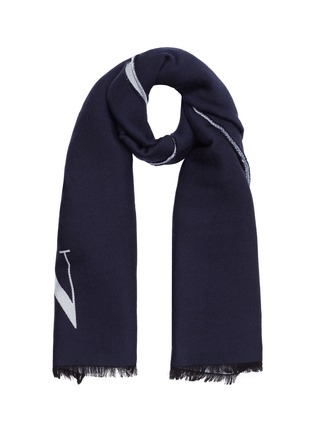 Main View - Click To Enlarge - VALENTINO GARAVANI - Valentino Garavani Logo jacquard wool-silk scarf