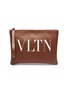 Main View - Click To Enlarge - VALENTINO GARAVANI - Valentino Garavani Logo print leather zip pouch