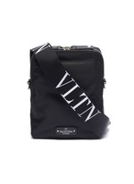 VALENTINO, Logo strap crossbody bag, BLACK, Men