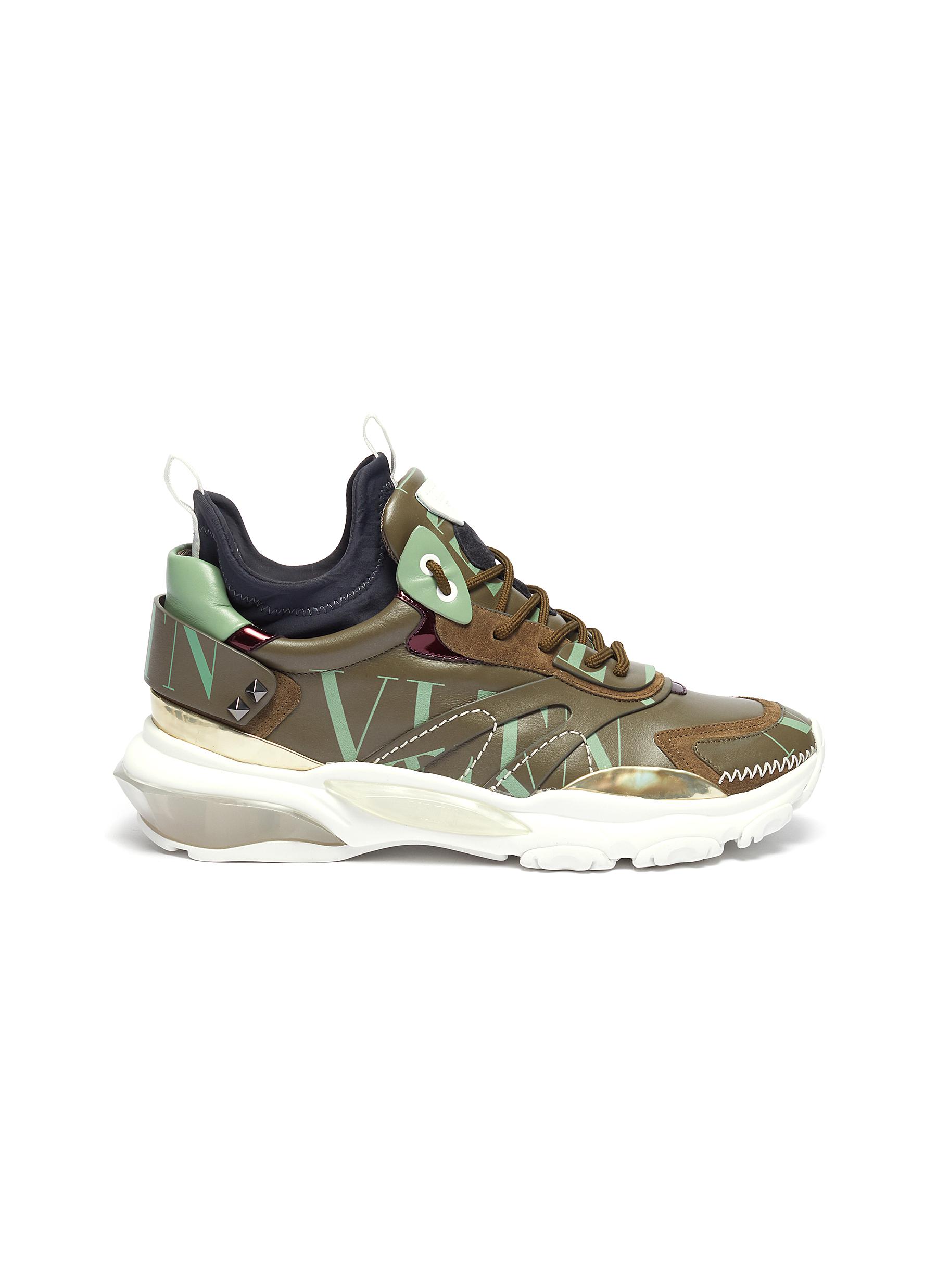 valentino garavani bounce leather sneakers