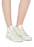 Figure View - Click To Enlarge - SAINT LAURENT - 'Bedford' star print canvas high top sneakers