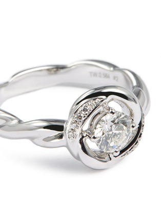 Detail View - Click To Enlarge - LAZARE KAPLAN - Diamond 18k white gold swirl ring
