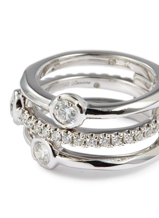 Detail View - Click To Enlarge - LAZARE KAPLAN - Diamond 18k white gold three row ring