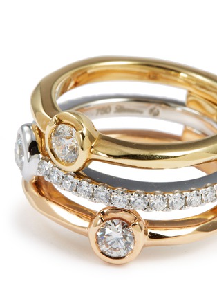 Detail View - Click To Enlarge - LAZARE KAPLAN - Diamond 18k gold three row ring