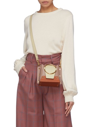Figure View - Click To Enlarge - YUZEFI - 'Mini Delila' oversized ring leather bucket bag