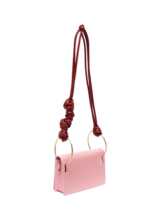 Detail View - Click To Enlarge - ROKSANDA - 'Dia' metal ring knotted strap leather shoulder bag