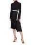 Figure View - Click To Enlarge - CHRISTOPHER ESBER - Contrast waist gathered drape skirt