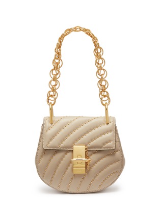 Main View - Click To Enlarge - CHLOÉ - 'Drew Bijou' stud quilted leather shoulder bag