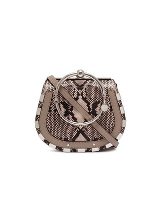 Main View - Click To Enlarge - CHLOÉ - 'Nile' small bracelet handle python embossed leather crossbody bag