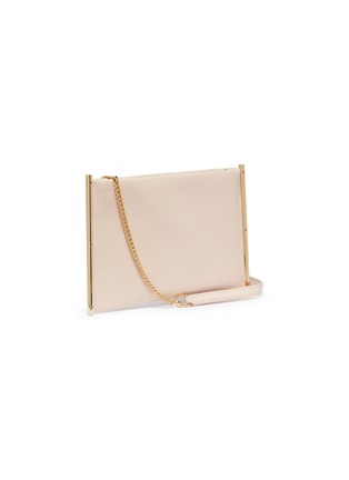 Detail View - Click To Enlarge - CHLOÉ - 'Roy' metal bar mini leather clutch