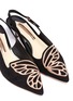 Detail View - Click To Enlarge - SOPHIA WEBSTER - 'Bibi Butterfly' wing embroidered suede slingback pumps