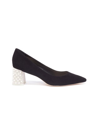 Main View - Click To Enlarge - SOPHIA WEBSTER - 'Amber' embellished heel suede pumps
