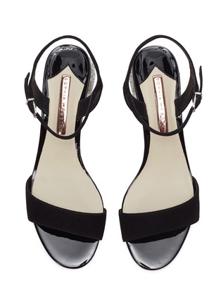 Detail View - Click To Enlarge - SOPHIA WEBSTER - 'Amber' embellished heel suede sandals