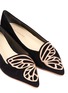 Detail View - Click To Enlarge - SOPHIA WEBSTER - 'Bibi Butterfly' wing embroidered suede flats