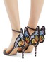 Front View - Click To Enlarge - SOPHIA WEBSTER - 'Chiara' embroidered butterfly appliqué leather sandals