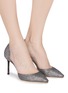 Figure View - Click To Enlarge - JIMMY CHOO - 'Esther 85' coarse glitter d'Orsay pumps