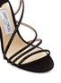 Detail View - Click To Enlarge - JIMMY CHOO - 'Lynn 100' glass crystal strappy suede sandals