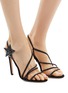 Figure View - Click To Enlarge - JIMMY CHOO - 'Lynn 100' glass crystal strappy suede sandals