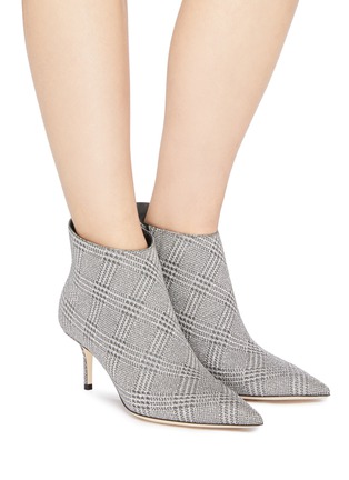 Figure View - Click To Enlarge - JIMMY CHOO - 'Marinda 65' Prince of Stars check plaid ankle boots