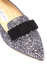 Detail View - Click To Enlarge - JIMMY CHOO - 'Gala' bow coarse glitter loafers