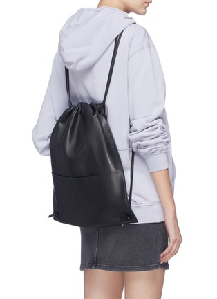 Figure View - Click To Enlarge - A-ESQUE - Leather drawstring backpack