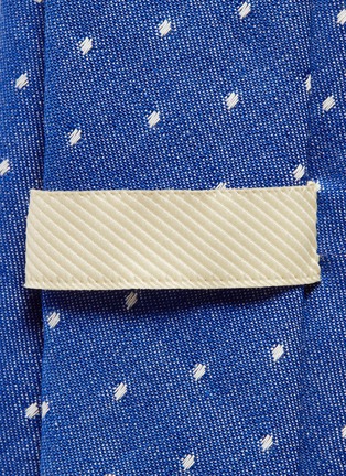 Detail View - Click To Enlarge - POCKET SQUARE CLOTHING - 'The Hamilton' polka dot embroidered chambray tie